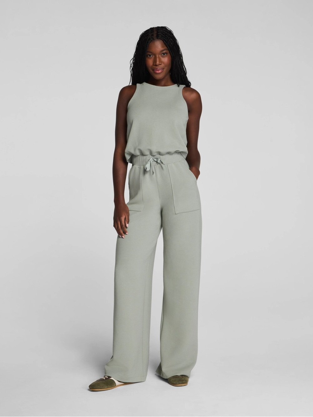 NWT SPANX AirEssentials French Rib Sleeveless Jumpsuit SMALL